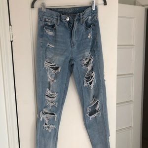 Distressed mom jeans American Eagle